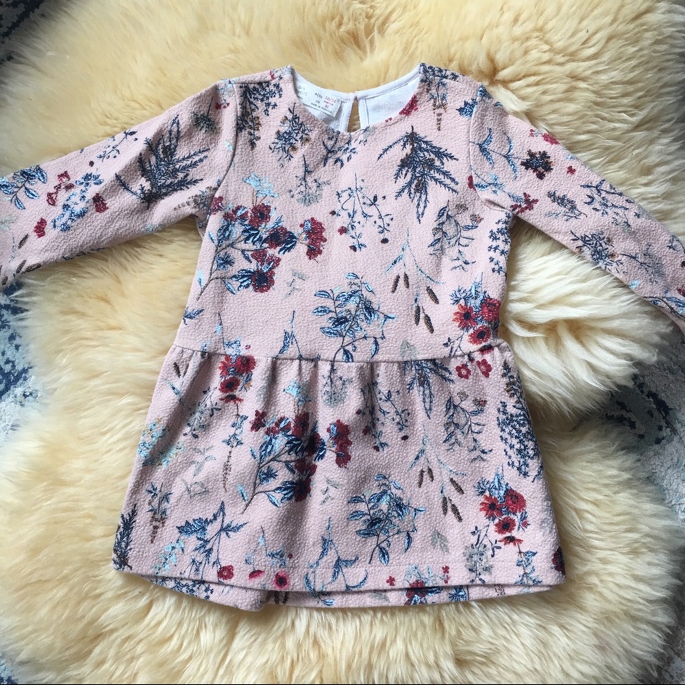 Zara blush dress with flowers 18/24